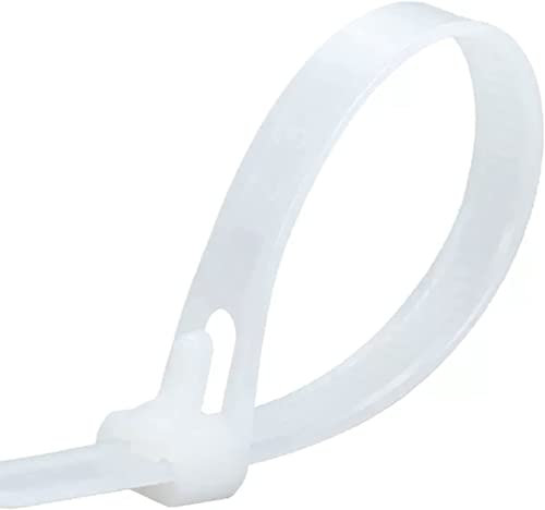 Oksdown Kabelbinder wiederverschließbar Weiß 300 mm × 7,6 mm 100 Stück UV-Beständig Stark Groß Nylon Kunststoff wiederverwendbar Set