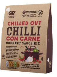 Gordon Rhodes' richly Spiced Chilled Out Chilli con Carne Gourmet Recipe Sauce Mix with Crushed Chilli Seeds. Easy to Prepare - Gluten-Free & Suitable for Vegetarian (1 x75gm)