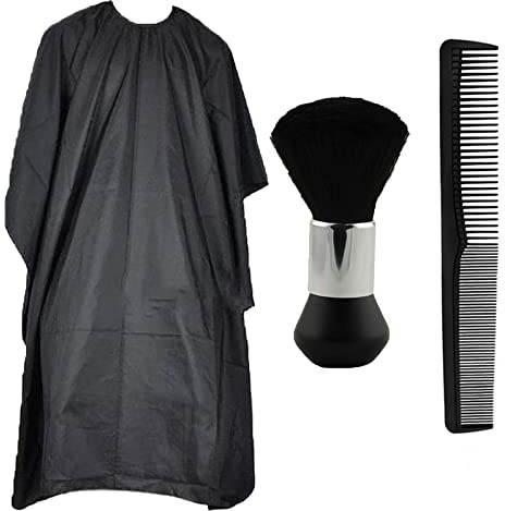 FLOTRUTE Cape de Cheveux, Capes de Coiffeur de Salon Pleine Longueur, Robe de Coiffure Cape de Coiffeur en Nylon avec Brosse Plumeau de Cou, Peigne, pour Accessoires de Salon