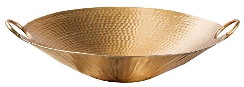 riess-ambiente.de Handgearbeitete Deko Schale Orient 55cm Gold Metall Hammerschlag Design