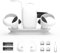 ZahoTse Lade-Kit für Oculus Quest 2 VR Headset VR Speicher Ladestation VR Links und Rechts Griff Dock Ladestation mit LED Anzeige mit 2 wiederaufladbaren Batterien (JYS-OC006)