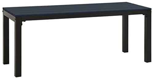 Banc de jardin 110 cm acier et WPC noir