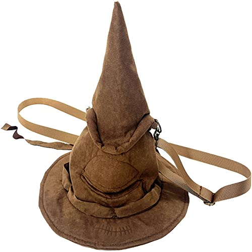PIUMOJ Harry Umhängetasche, Potter Messenger Bag, Wizard Handtasche Tasche, Sprechender Hut, Magic Hat Messenger Bag Wird für Den Täglichen Gebrauch Verwendet (Braun)