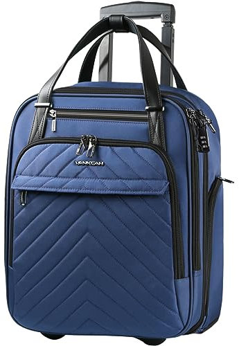 VANKEAN Maleta de viaje multifunción de 40,6 cm, ligera, para hombres y mujeres, Azul claro., 12 x 7 x 16 inches, 16 Inch Tsa Frriendly Carry on Equipaje
