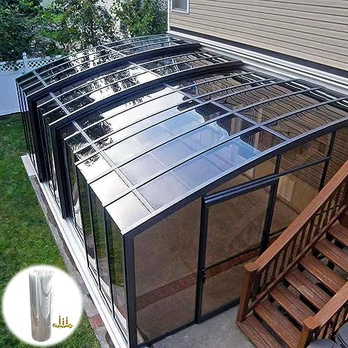 Polycarbonat Platte Transparente Wasserdicht Dachpaneel Gewächshausplatte,UV-beständigen,für Garten Carports Balkon Terasse Pavillon,mit Schrauben,Anpassbar,Breite x Länge (1.56x2m)
