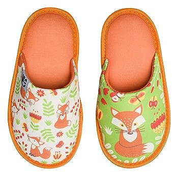 Dedoles Pantofole Donna Uomo & Bambini Ciabatte Memory Foam con tanti Design Unicorno Gatti Caffè Musica Regalo, Colore: Volpe e farfalle, 34-35 EU