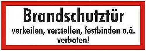 Wildebabsklbt 11 cm 2 Stück Hochwertige Schild Aufkleber-Folie Sticker Decal Brandschutz Nicht Verkeilen Feststellen Festbinden Verschließ Fluchtweg 649