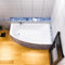 ECOLAM Baignoire d'angle Hela 150x90 cm | version droite | Vidange automatique + pieds et silicone | Baignoire acrylique blanc