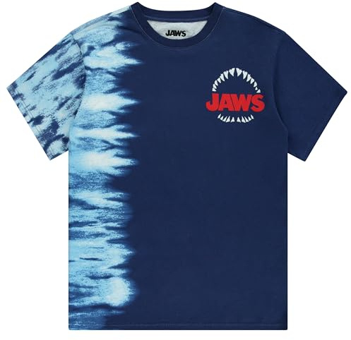 JAWS Herren Shark Movie Shirt The Movie Cape Cod vorne und hinten Kurzarm Tee, Marineblau, L