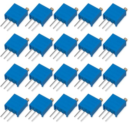 Innfeeltech 20 Stück 100K Ohm Multiturn Trimmer Potentiometer Blau Einstellbarer Variabler Widerstand