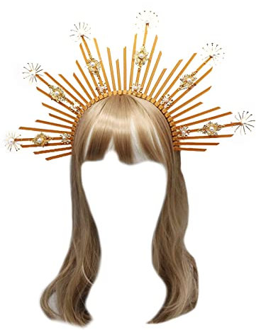 LARUISEE Haarreif mit Sonnengöttin, Vintage-Stil, Jungfrau-Maria, Halloween-Party, Kostüm, Material-Kits, Dame, Kopfschmuck, Kostüm, Stirnband, Party
