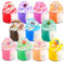 11 Pcs Cloud Slime Pack, Non Sticky Mess-free and Stretchy, Slime Toy with Unicorn Peach Strawberry Rose Charms, Stress Relief Toy, Party Bag Fillers, Easter Basket Stuffers
