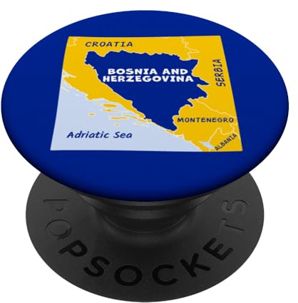 Politische Karte von Bosnien und Herzegowina in Flaggenfarben. PopSockets mit austauschbarem PopGrip