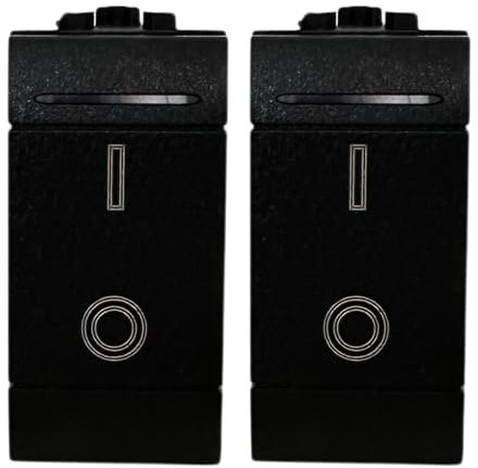 Voltix Set di 2 Prese Interruttori 16A Compatibili con Bticino Living Interruttore Bipolare, Compatibili con Bticino Living Light e Living International Placche (2 Pezzi Interruttore Bipolare 16A)