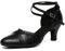 MINITOO Women Dance Shoes Closed Toe Party Evening Wedding Pumps with Ankle Strap L618 Black UK 7