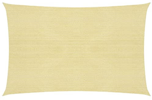 Makastle Voile d'ombrage Triangulaire Auvent Protection Toile Ombrage Pergola Auvent UV Protection pour Terrasse Jardin Extérieur, 160 g/m² Beige 3x4,5 m PEHD