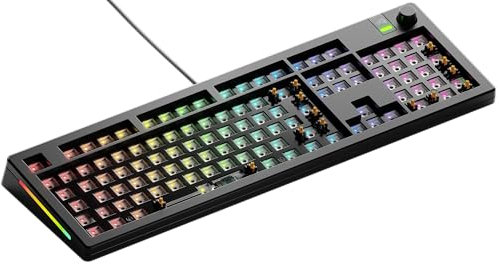 Glorious Gaming GMMK 3 Barebones Custom Gaming Keyboard, 100% Mechanical Keyboard, Modular Gasket System, Hotswappable MX 5-pin, Sound Dampening Foam, Aluminum Switch Plate, ISO/EU - Black