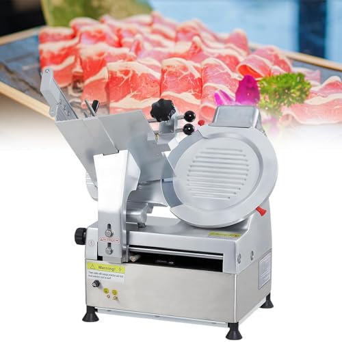 Deli & Ham 550W Electric Food Cutting Machine, 0-6.5MM Adjustable Slice Thickness, Meat Slicer, 12 Stainless Steel Blade,220V