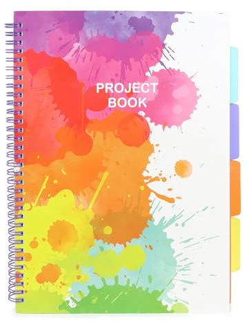 Fashion Stationery A4 Project Book with Dividers, Lined, 160 Pages, Multi
