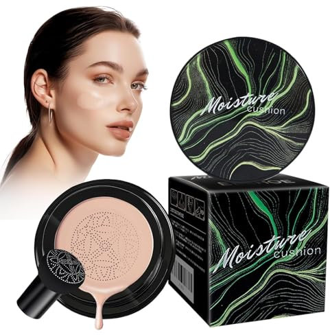 20g Air Cushion CC Cream, Pilzkopf Luftkissen CC Creme, Pilzkopf Flüssige Grundierung, Beauty Cream, Mushroom Head Air Cushion BB Creme Feuchtigkeitsspendende und Aufhellende (Nude-Farbe, 20g)
