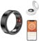 Smart Ring Herren und Damen, Smartring Fitness Tracker mit Ladeetui, IP68 Wasserdicht, Herzfrequenz Blutsauerstoff Schlaf Sport Size 9, Schwarz (9#)