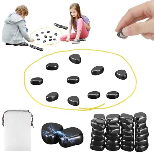 Starvortex Magnetisches Schachspiel, IQ Magnet Spiel mit Magnetische Steine, Lustiges Magnetspiel Kinder, Schach Magnetisch, Tragbar Seilschachbrett Magnet Schach für Familientreffen Party Reisen