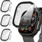 Suoman 3 Stück Hülle für Apple Watch Ultra/Ultra 2 49mm Schutzhülle PC Ultradünne HD Hartglas Glas Kratzfest Displayschutz Case,Transparent&Transparent&Transparent,49mm