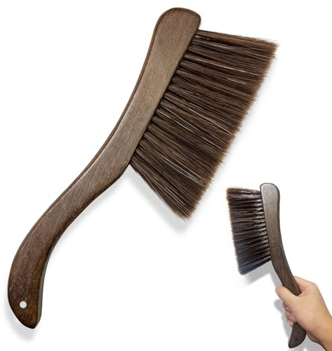 1 Pcs Cleaning Brush,Wood Handle Removal Brush,Wooden scrubber,long handle. | Wooden Hand scrubber,Portable,Suitable for living rooms,bedrooms,dust removal and clean on sofas,beds,bed sheets,pillows,etc.