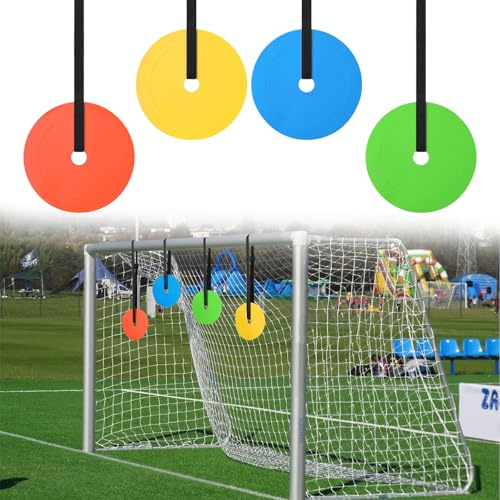 4PCS Fußballtor Ziel, 15cm Scheiben Zielnetz Fussballtor mit Verstellbaren, Fußballtor Ecke Ziele für Schießen Genauigkeit Training, Fussball Trainingszubehör, Fußballtor-Trainingsscheiben Torscheibe