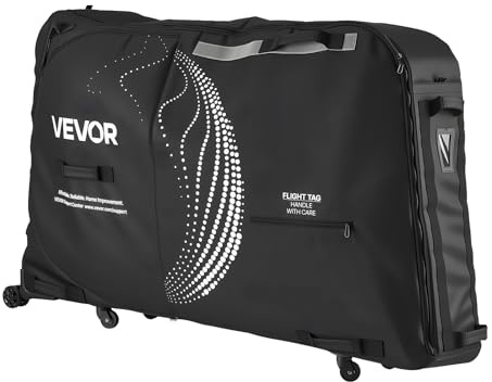 VEVOR Bike Travel Bag, Transport Universal Bicycle Storage Case Bag with TSA Lock, Support Plates, Protection and Fork Mount Stabilisation, Bicycle Case Max. Wheelbase 51 in for Airplane, Outdoor Use