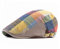 Adantico Herren Damen Check Pattern Schirmmützen Flat Cap (Gelb)