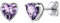 ChicSilver 925 Herz Geburtsstein Ohrstecker Februar Birthstone Ohrringe Sterling Silber Ohrstecker für Frauen Simulierte Amethyst Edelstein Schmuck Geschenk für Mama