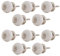Set 10 Stück Möbelknöpf klein Keramik Porzellan Vintage Landhausstil Shabby-Chic 31mm Knauf Türgriff (01. Weiß mit Silber)
