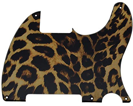 Dopro Schlagbrett mit 5 Löchern für Telecaster Esquire, 3D-Druck, Kunststoff Leopardenmuster
