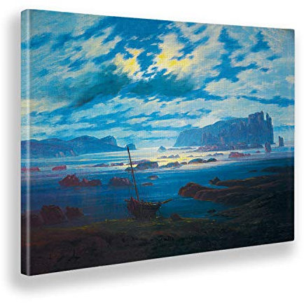 Giallobus - Gemälde - Caspar Friedrich - Nordsee im Mondlicht - Leinwand - 140x100 - Bereit zum Aufhängen - Moderne Gemälde für zu Hause
