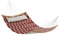 SONGMICS Quilted Hammock with Curved Bamboo Spreaders, Pillow, 78.7 x 55.1 Inches, Portable Padded Hammock Holds up to 495 lb, Red and Beige Rhombus