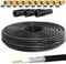 HB-DIGITAL Cavo coassiale SAT HQ135 Pro, 20 m, con 3 beccucci in gomma + 10 connettori F dorati, cavo antenna satellitare 4 schermati | per impianti DVB-S/S2 DVB-C/C2 DVB-T/T2 DAB+Radio BK