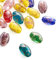 Cheriswelry Lot de 20 perles ovales en verre soufflé faites à la main avec sable doré - Pour la fabrication de bijoux - 26 x 17 mm