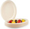 HAAGO 90 Ovales Tablett aus Zuckerrohr-Bagasse - umweltfreundlich wie Papiertabletts, biologisch abbaubar & kompostierbar, Einweg-Partytabletts für Buffets - 20cm & 26cm