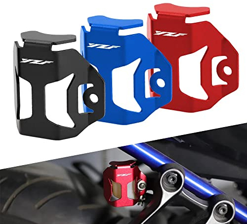 Protector de Depósito de Bomba de Freno Trasero para YAMAHA YZF R1 R6 R7 R25 R3 R15 V2 V3 Moto, Cubierta de Aceite de Tanque de Líquido, Red de Protección, 1 Pieza (Rojo)