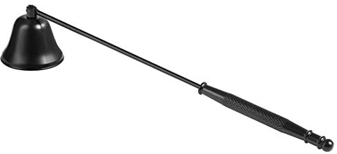 Kirecoo Candle Snuffer Extinguisher with Long Handle, Polished Stainless Steel Wick Flame Snuffer for Putting Out Wick Flame Safely, Black Candle Accessory