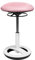 TOPSTAR Sitness Bob, ergonomischer Sitzhocker, Arbeitshocker, Bürohocker mit Schwingeffekt, Sitzhöhenverstellung, Standfußring Alu, weiß lackiert, Stoffbezug, zartrosa