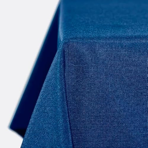 Tischdecke | Blau - Eckig - 110x220cm | Gartentischdecke | Outdoor-Decke | Lotus-Effekt | Leinen-Optik | Schmutzabweisend