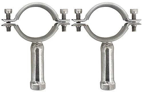 Adjustable Pipe Bracket Clamp, 304 Stainless Steel Pipe Straps with Screws, M10 Internal Thread Connection, Fit 38-40mm Tube, Set of 2