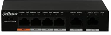 Dahua - PFS3006-4ET-60-V2 - DAHUA - 4 Port PoE Watchdog - 2 Uplink Port - Version V2 - PoE Übertragung bis 250m - PFS3006-4ET-60-V2