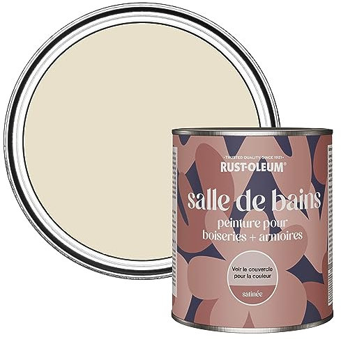 Rust-Oleum Peinture Beige Résistante à l'humidité pour Meubles de Salle de Bains, Finition Satinée - Écume 750ml