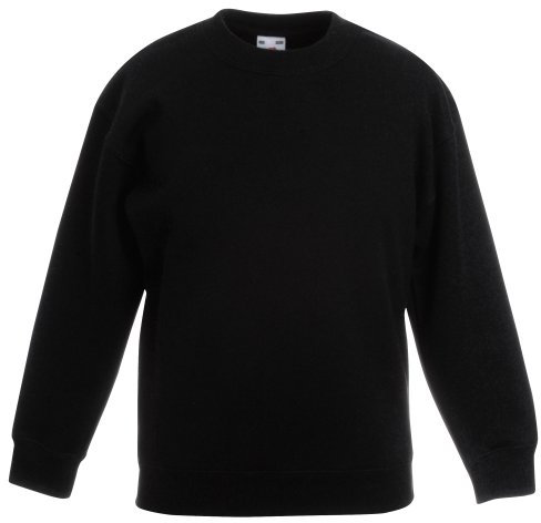 Fruit of the Loom Kids Unisex Classic 80/20 Set-in Sweatshirt (1415) (Black)