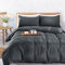 MOONLIGHT20015 Single Duvet Cover Charcoal Solid Soft Single Bedding Duvet Cover Set with 1 Matching Pillowcase