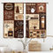 Cinbloo Brauner Kaffee-Küchenvorhang, 60 x 99 cm, Stangentasche, rustikaler Vintage-Stil, Latte Cappuccino, Café-Thema, Vorhänge, Bauernhaus, Café, Bohnen, Getränke, Dekoration, modern, klein, kurze