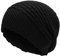 ZLYC Damen Sommer Strickmützen Handstricken Häkelmütze Schwntage Beanie Mütze(Farbe: Schwarz)